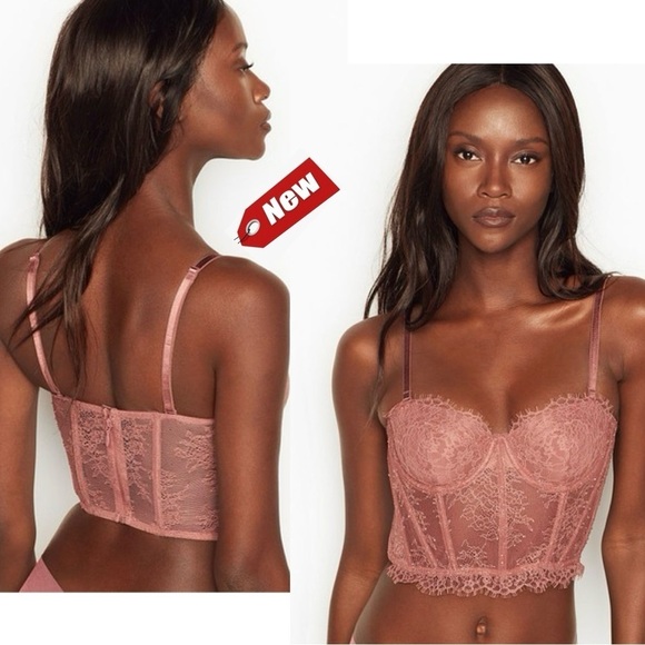 Victoria's Secret Other - Victoria’s Secret HOLIDAYS/Dream Angel Pink Rhinestone Lace Bra Corset Bustier